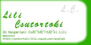 lili csutortoki business card